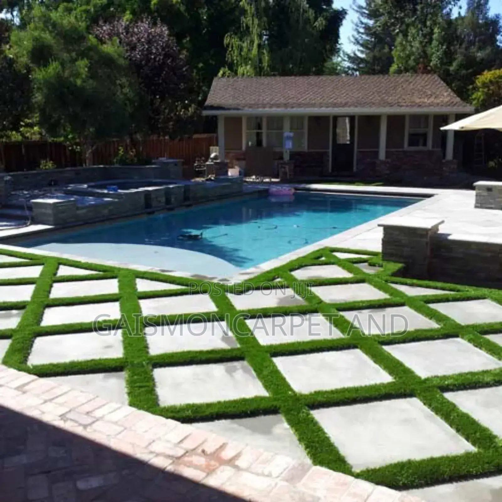 Grass Carpet Pool Installation