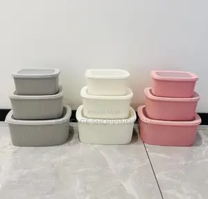 3set 4 Set Silicone Storage Bowl Microwave-Friendly