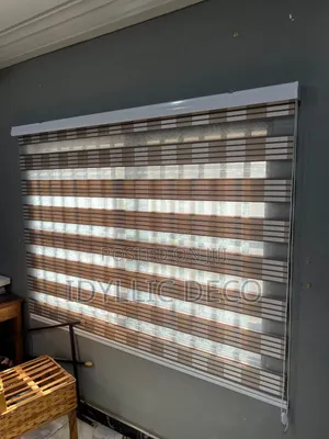 Brown Check Fabric (Zebra ) Blinds
