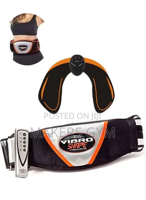 Heating Vibrating Fat Burning Slimming Massager Belly Belt - Black