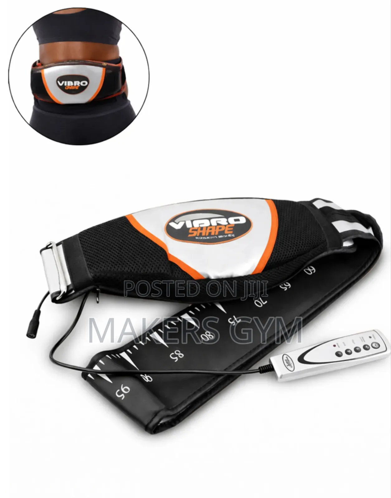 Heating Vibrating Fat Burning Slimming Massager Belly Belt - Black