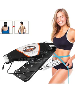 Heating Vibrating Fat Burning Slimming Massager Belly Belt - Black
