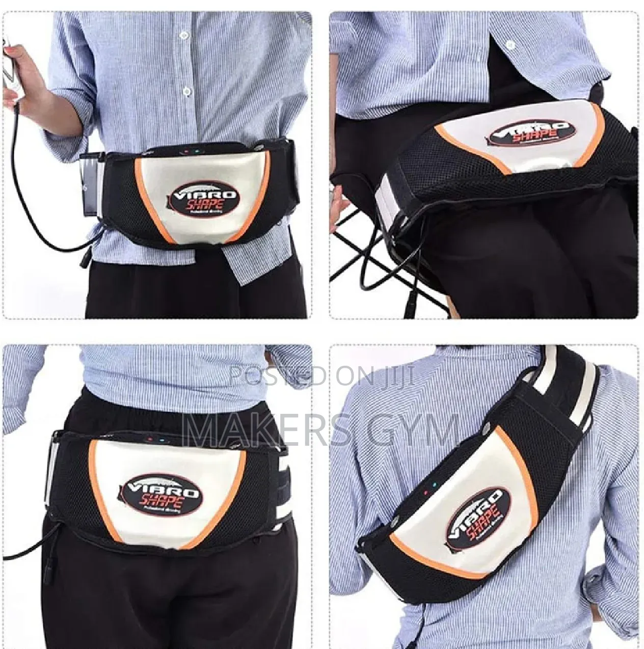 Heating Vibrating Fat Burning Slimming Massager Belly Belt - Black