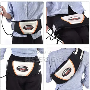 Heating Vibrating Fat Burning Slimming Massager Belly Belt - Black