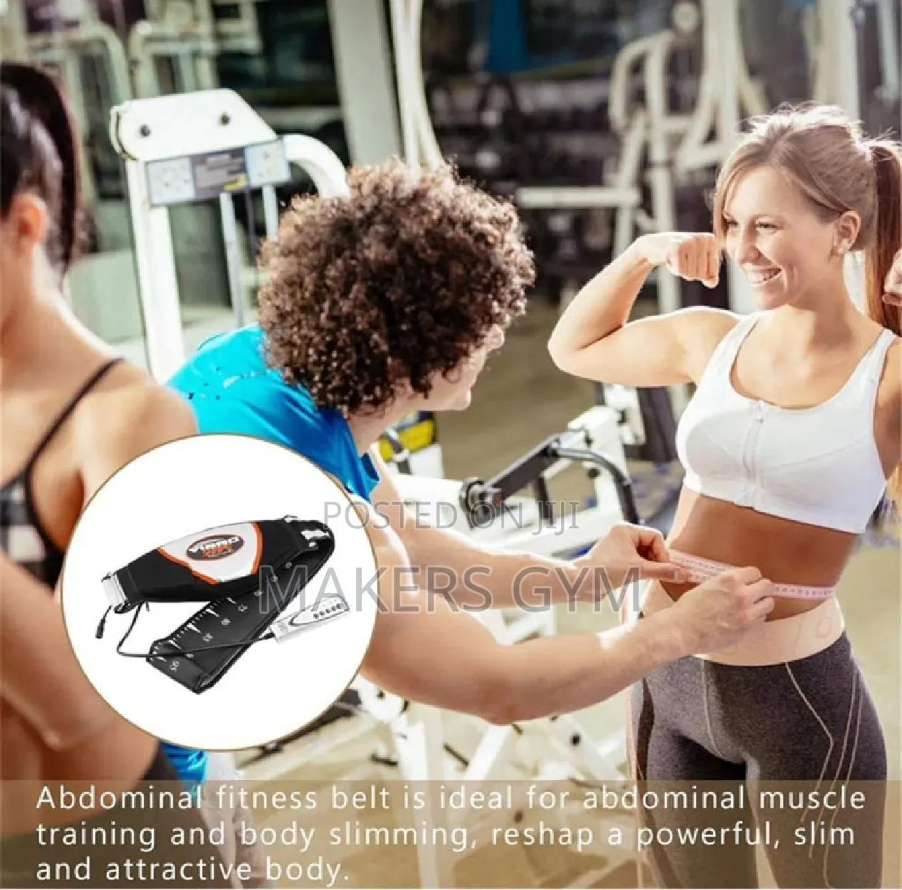 Heating Vibrating Fat Burning Slimming Massager Belly Belt - Black