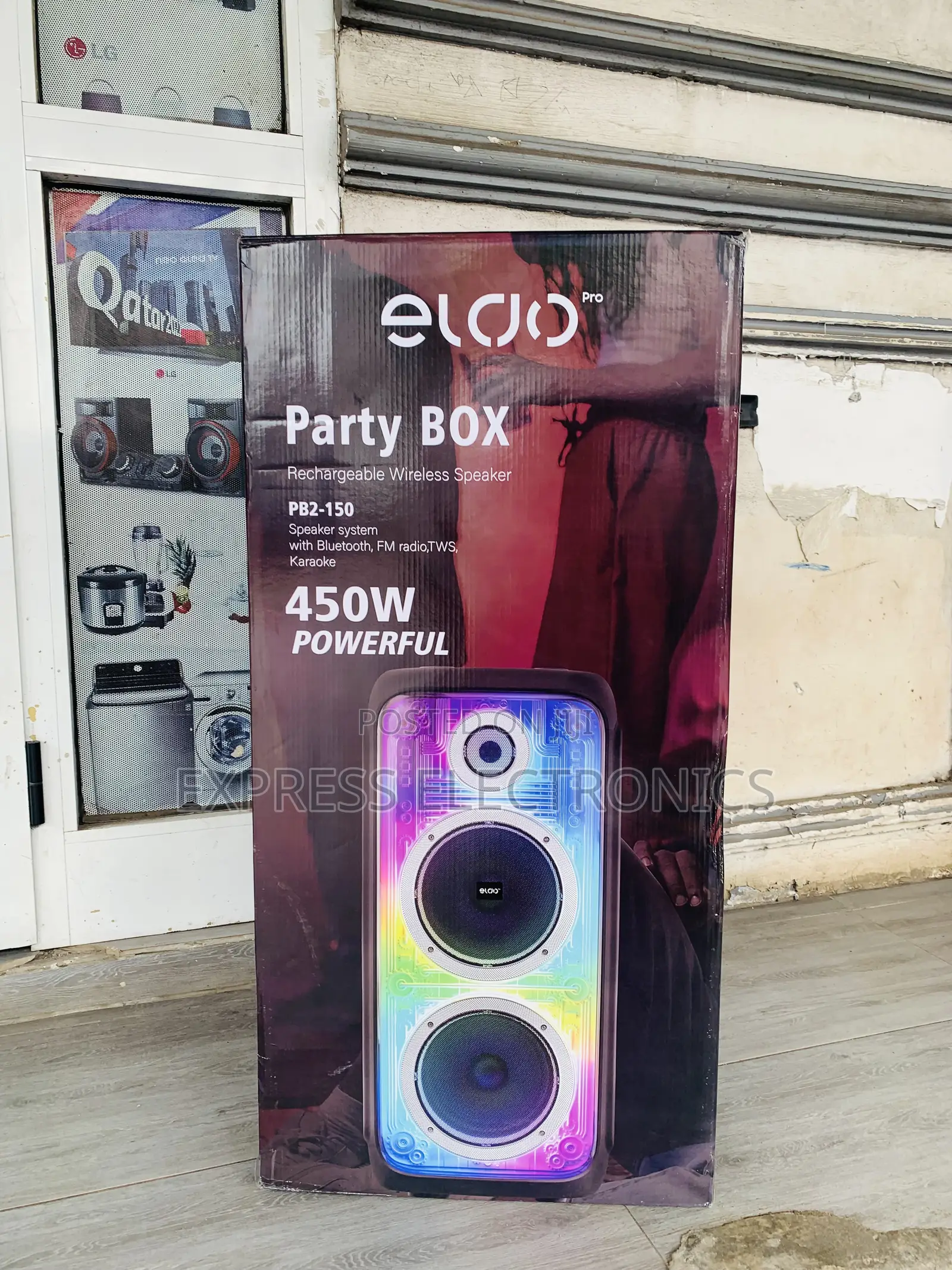 Ultra Modern Sleek Bluetooth Speaker Eldo Pb2-150 Double 8"