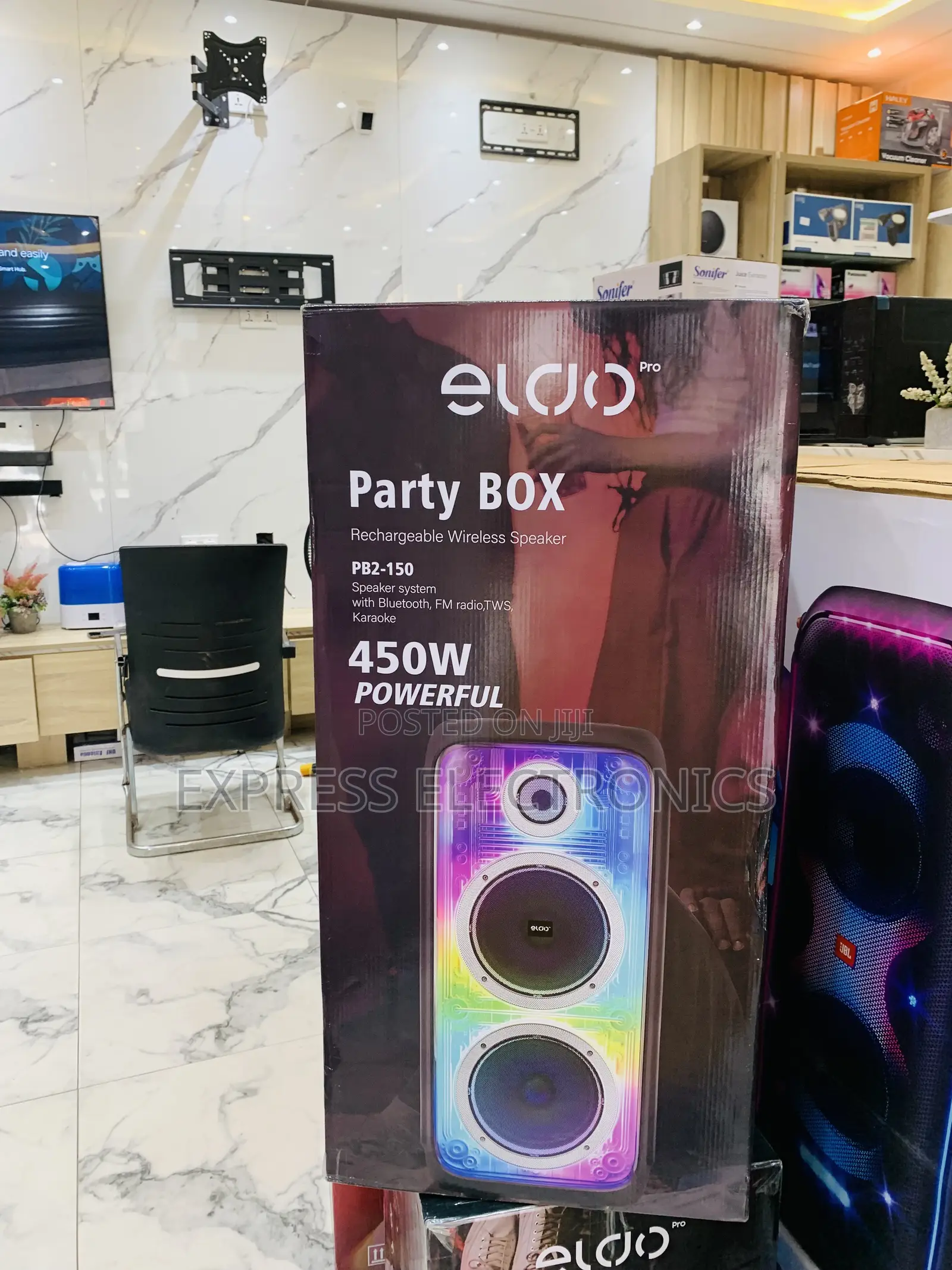 Grab the New Black Eldo Pb2-150 Double 8" Wireless Speaker
