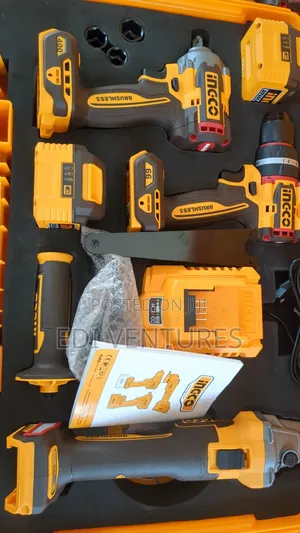 Ingco Cordless 3 Pieces Combo Kit - Drill, Angle Grinder Wrench