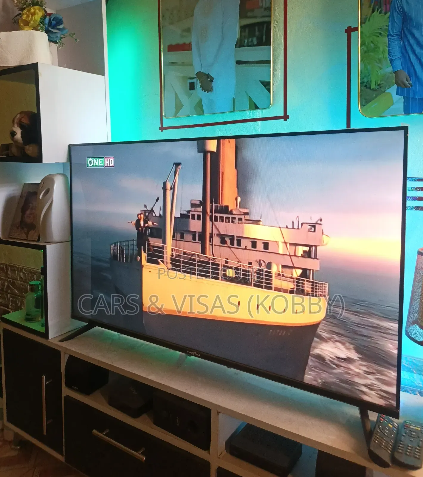 43" Slightly Used Sunny Walk TV With Rubber Cover and Box