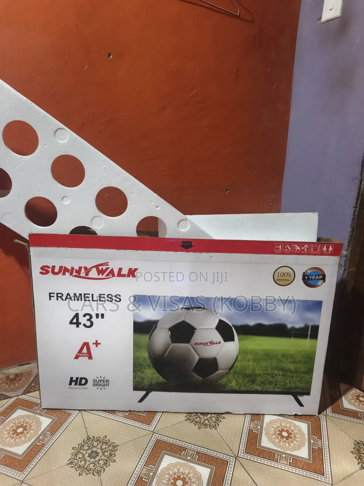 43" Slightly Used Sunny Walk TV With Rubber Cover and Box