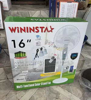Wininstar Recheagerble Solar16inch Standing Fan Cash On Delivery