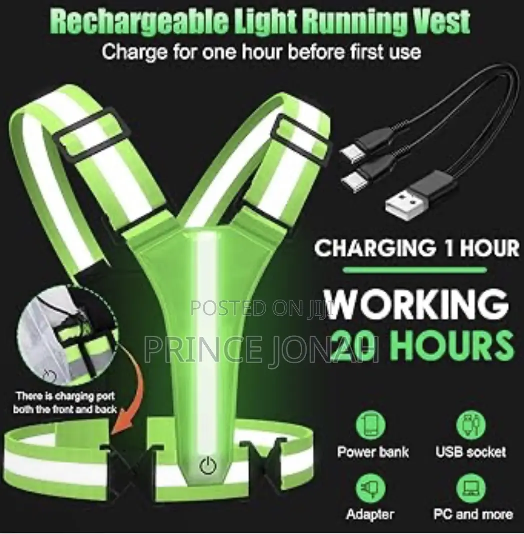 5 Colors Led Reflective Vest Running Vest Rechargeable