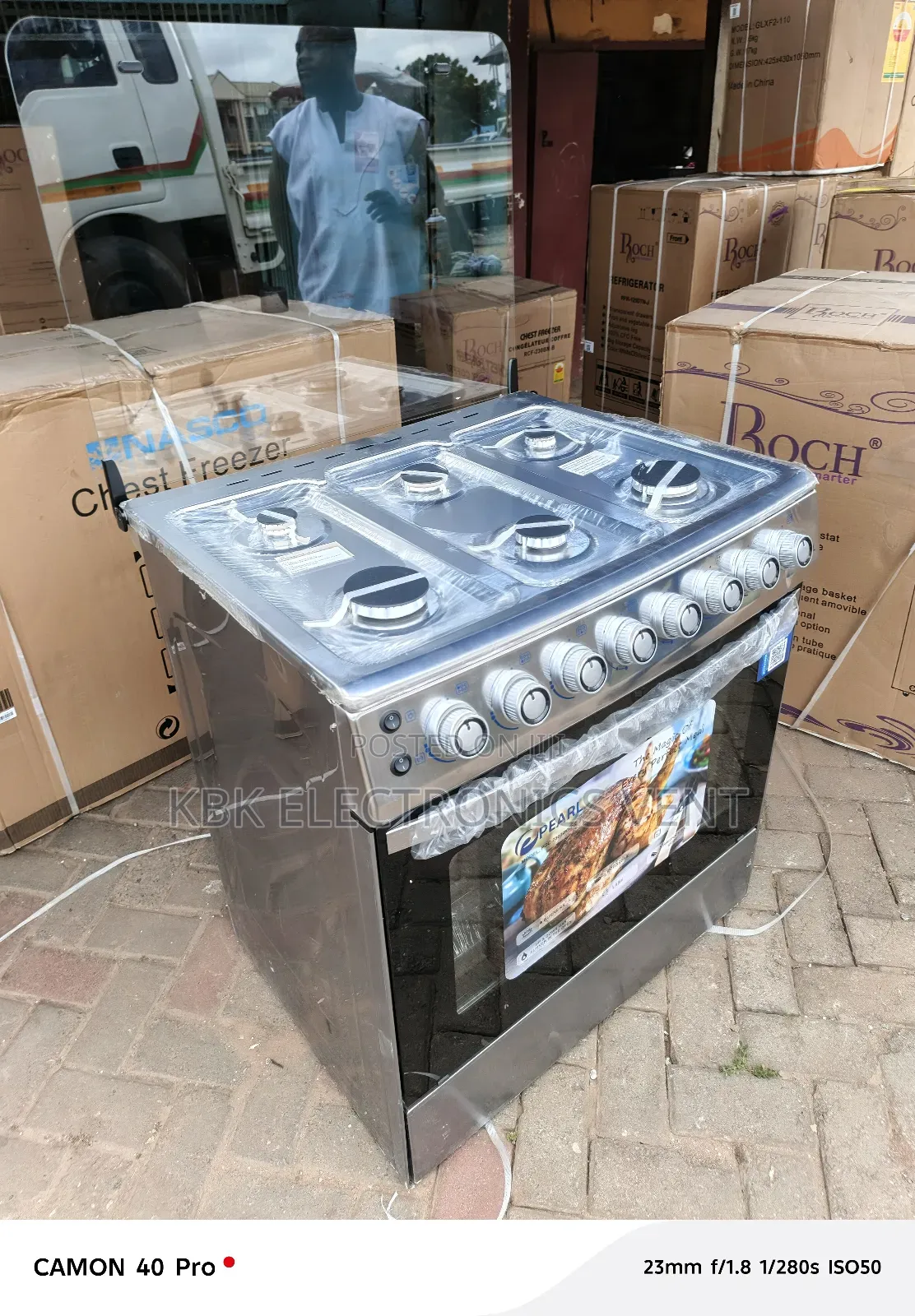 Rainbow 80*60 6burner Gas Cooker Oven+ Grill + Auto Ignition