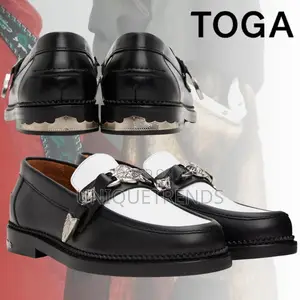 Toga Virilis Exclusive Black and White Leather Loafers