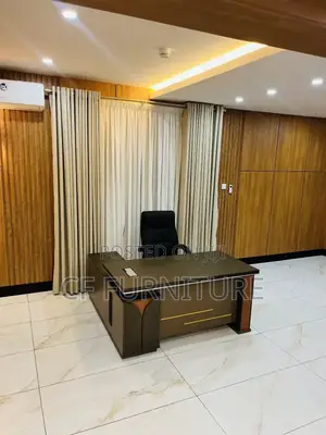L-Shaped Executive Office Desk and Chair