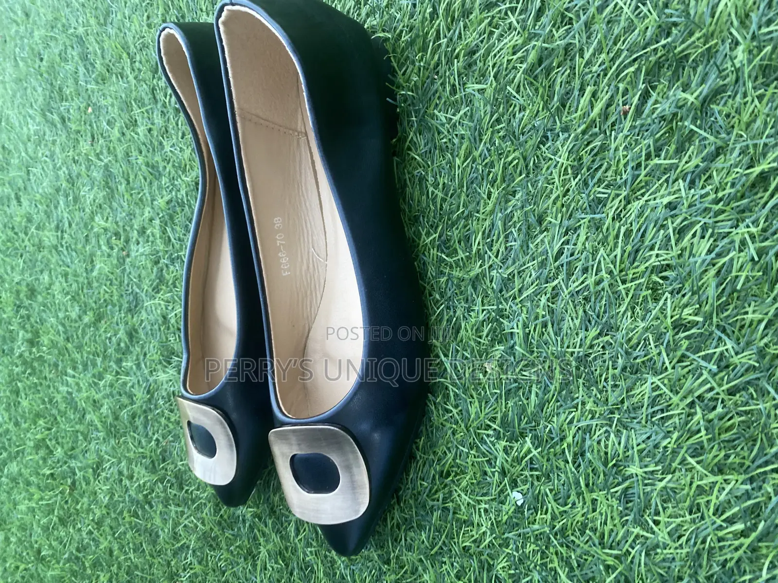 Midnight Luxe Buckle Flats - Black