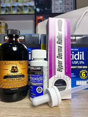 Kirkland Minoxidil,Derma Roller and Castar Oil Large Combo