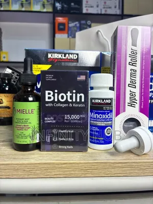 Kirkland Minoxidil,Derma Roller, Biotin, Rosemary Mielle