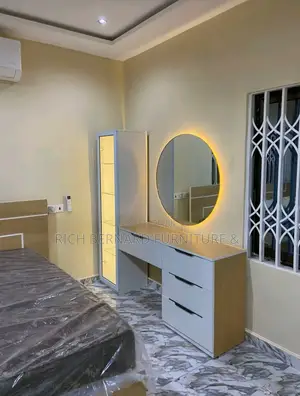 Modern Bedroom Set : Queen Size Bed + 4in1 Wardrobe + Led Dresser Set