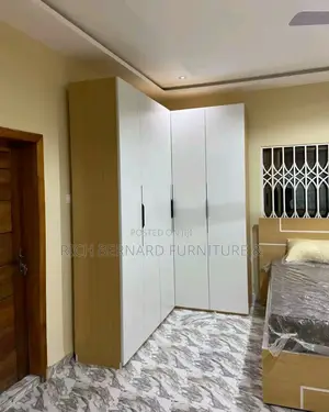 Modern Bedroom Set : Queen Size Bed + 4in1 Wardrobe + Led Dresser Set