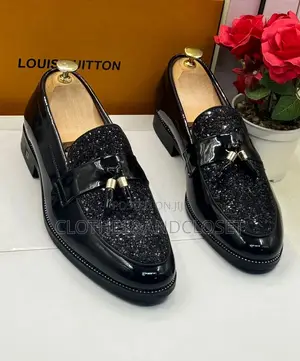 Black Men's Loafers Feature a Patent Leather