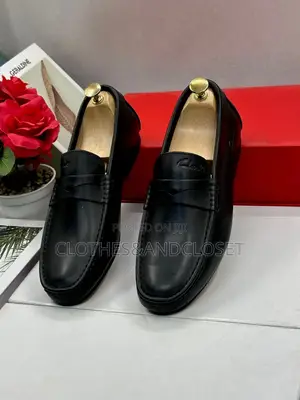 Black Leather Slip-on Loafers