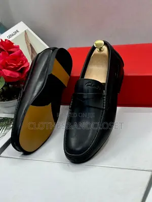 Black Leather Slip-on Loafers
