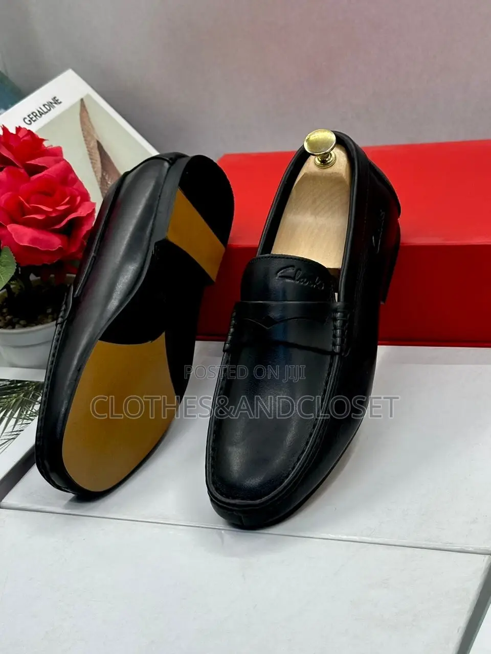 Black Leather Slip-on Loafers