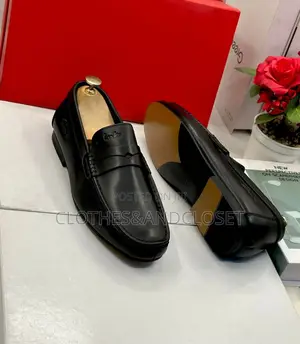 Black Leather Slip-on Loafers