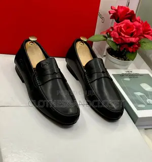 Black Leather Slip-on Loafers