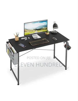 Computer Desk (Metal Base) Black