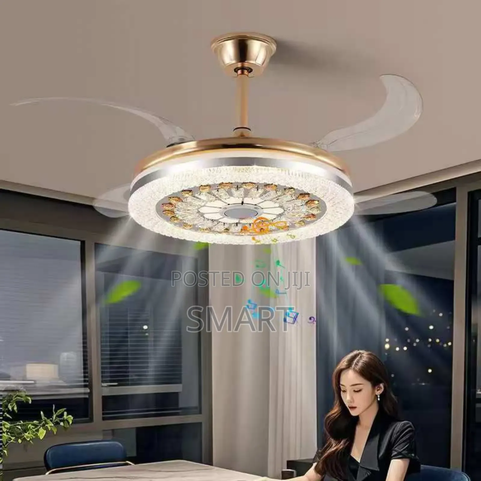 Morden Executive Retractable Fanlight + Bluetooth And Remote Control