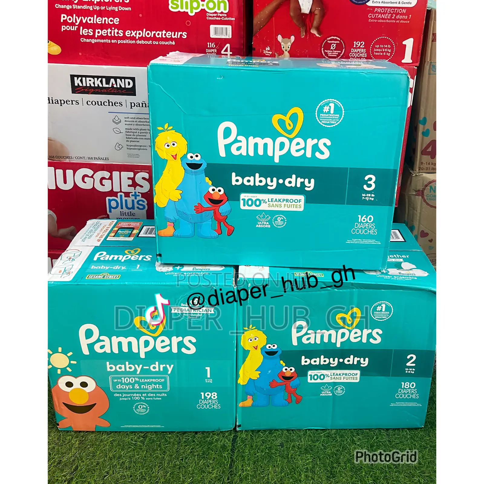 Pampers Baby Dry Diapers Sizes 1,2,3