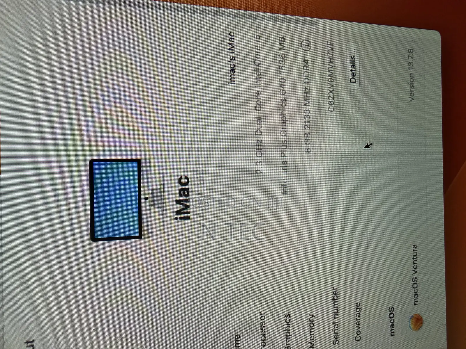 Desktop Computer Apple iMac 8GB Intel Core i5 SSD 256GB