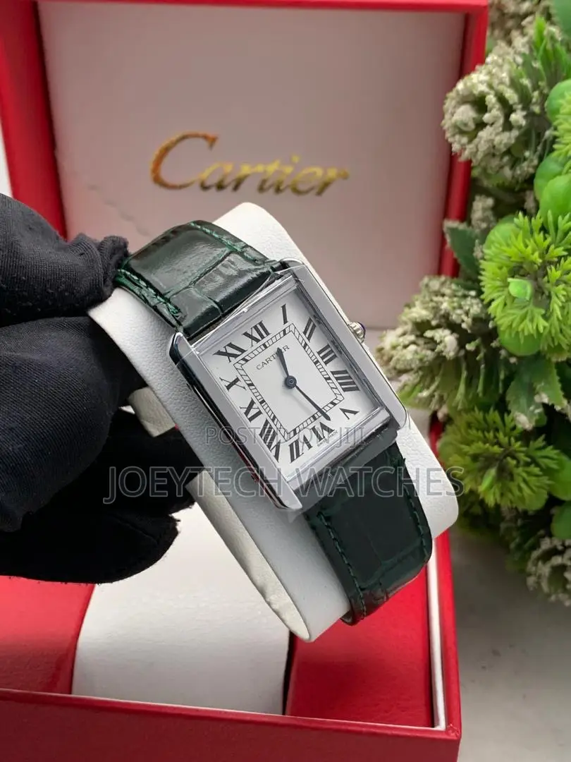 Cartier Slim Leather Men Vintage Watch