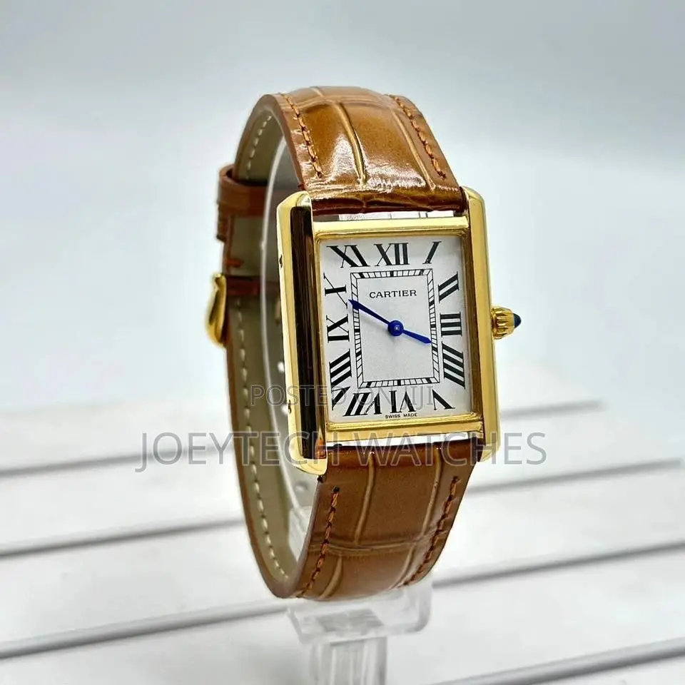Cartier Slim Leather Men Vintage Watch