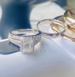 Emerald Cut Moissanite Wedding Rings-925 Sterling Silver