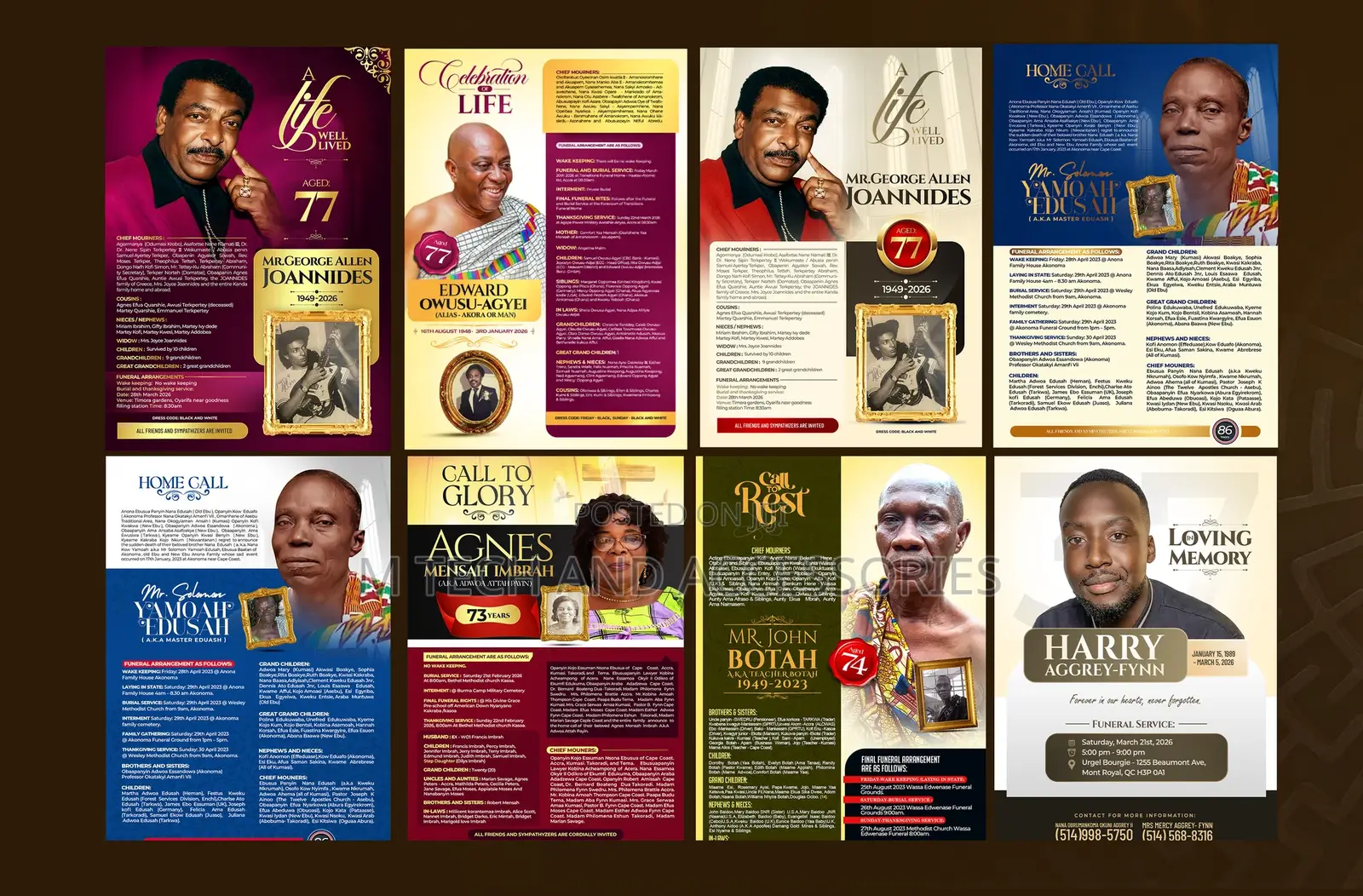 Funeral Posters Brochures Designer