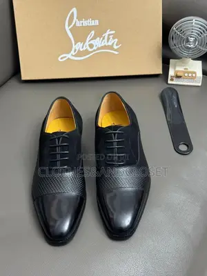 Black Leather and Suede Formal Dress Shoes