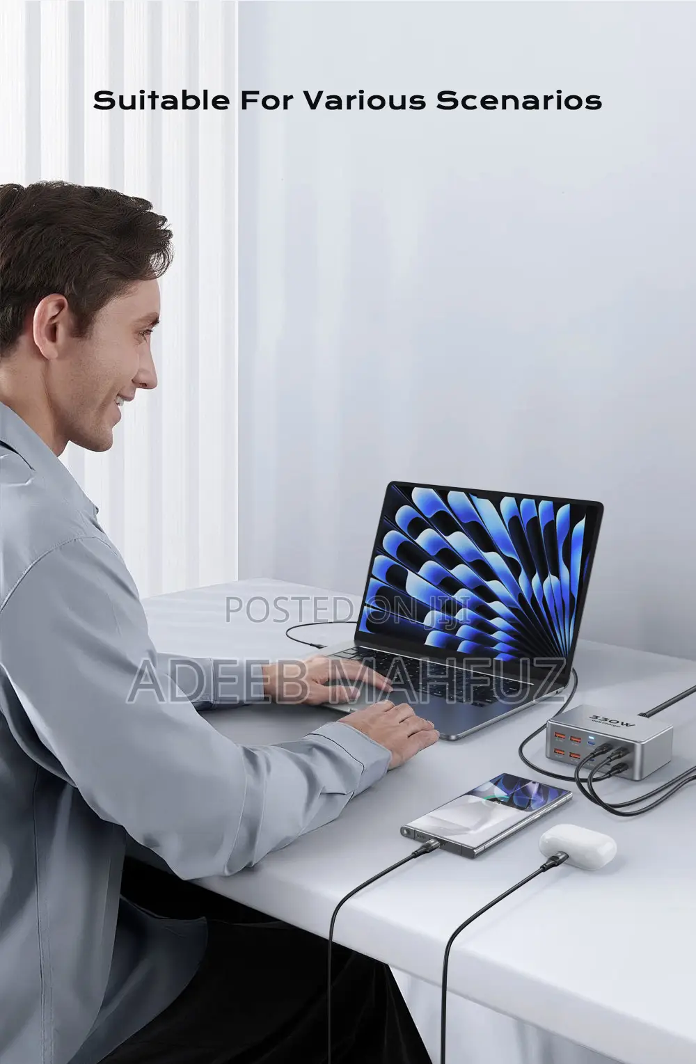 330w Asometech Laptop Phone Charging Station