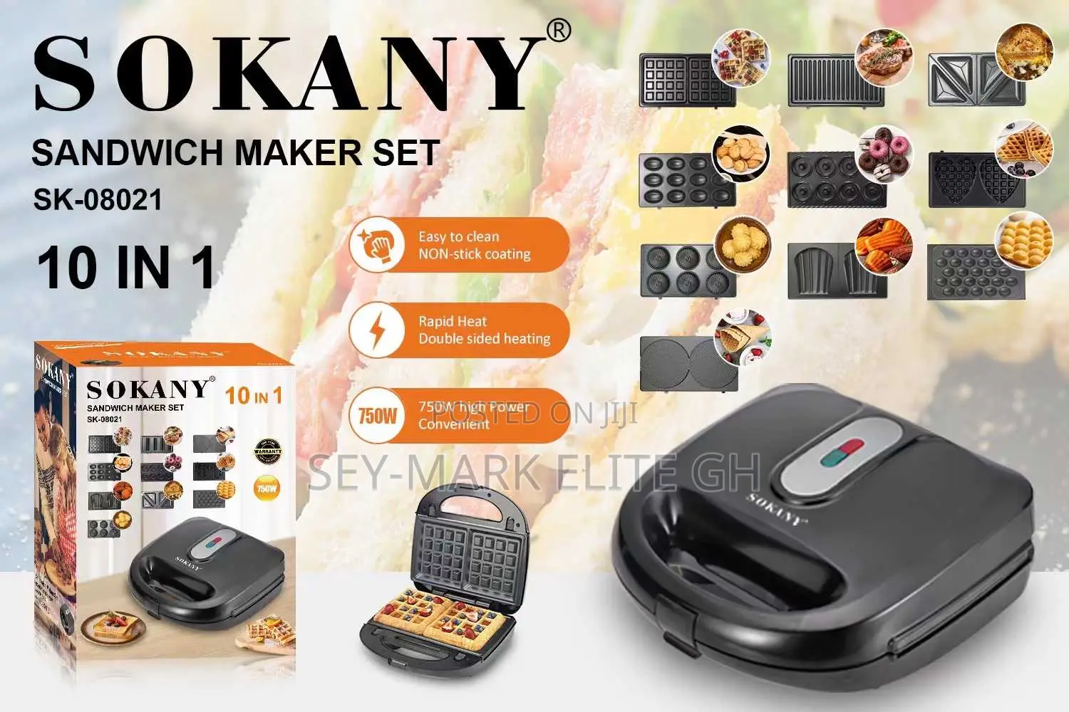 10 in 1 Sokany Sandwich Maker Set