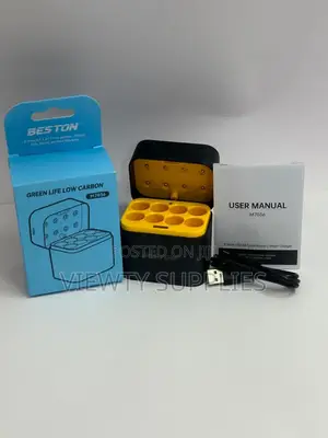 Beston 8-Slot Charger With 8 Aa Lithium Rechargeable Batteries