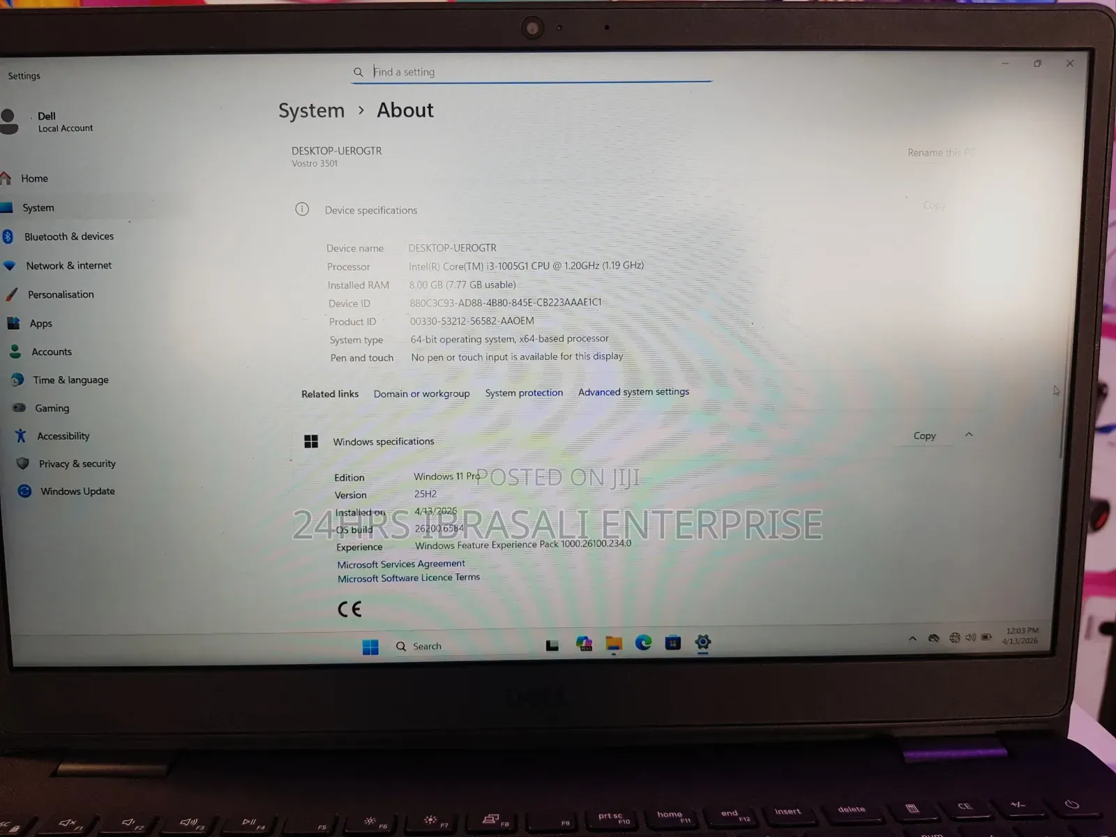 Laptop Dell Vostro 3500 8GB Intel Core i3 SSD 256GB