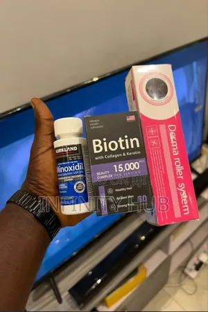 Keratin Biotin, Kirkland Minoxidil and Derma Roller