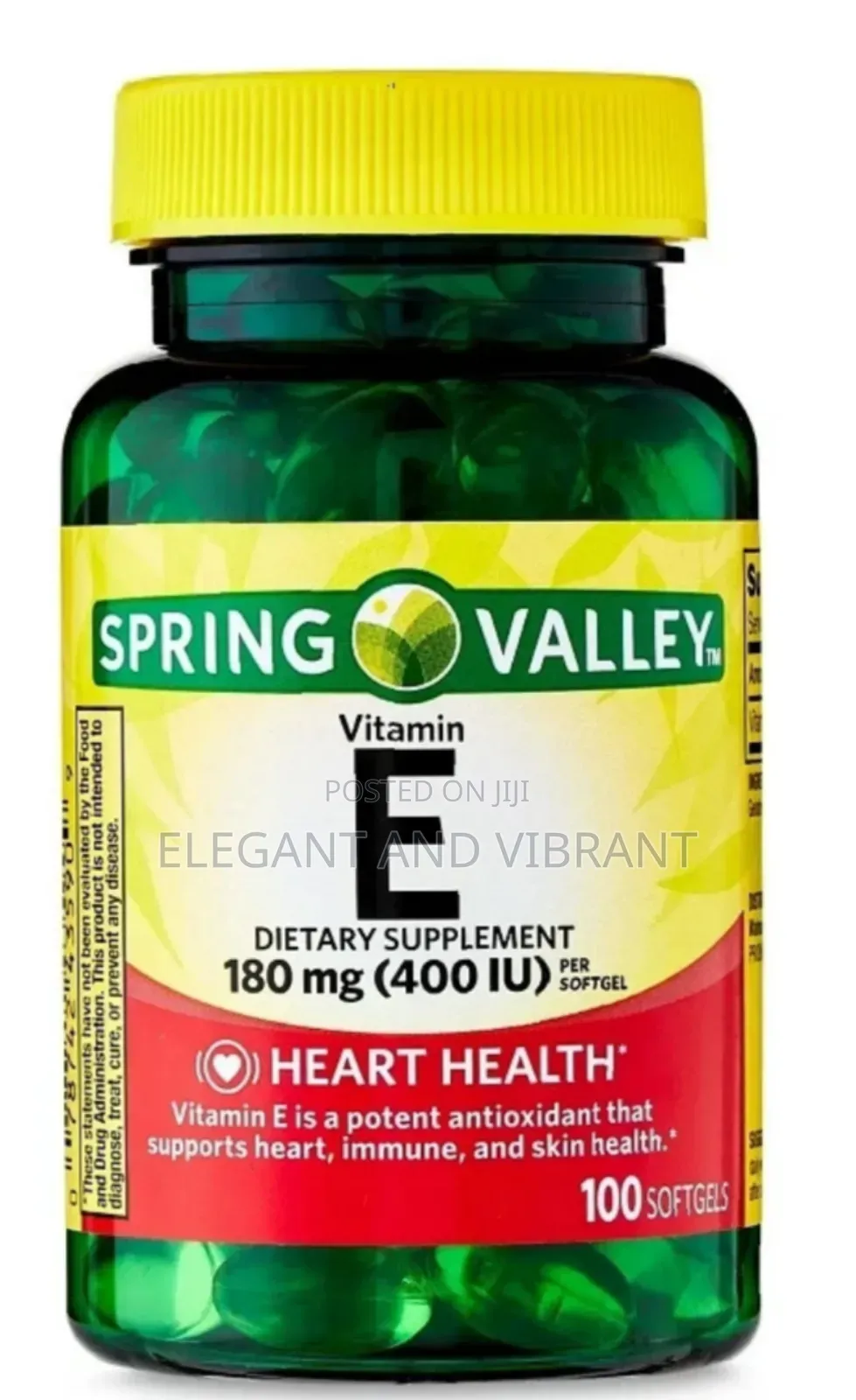 Vitamin E Heart Health Dietary Supplement Softgels, 180 Mg (400 Iu)