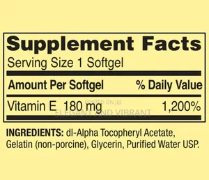 Vitamin E Heart Health Dietary Supplement Softgels, 180 Mg (400 Iu)