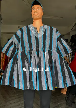 Blue,Black and Grey Smock