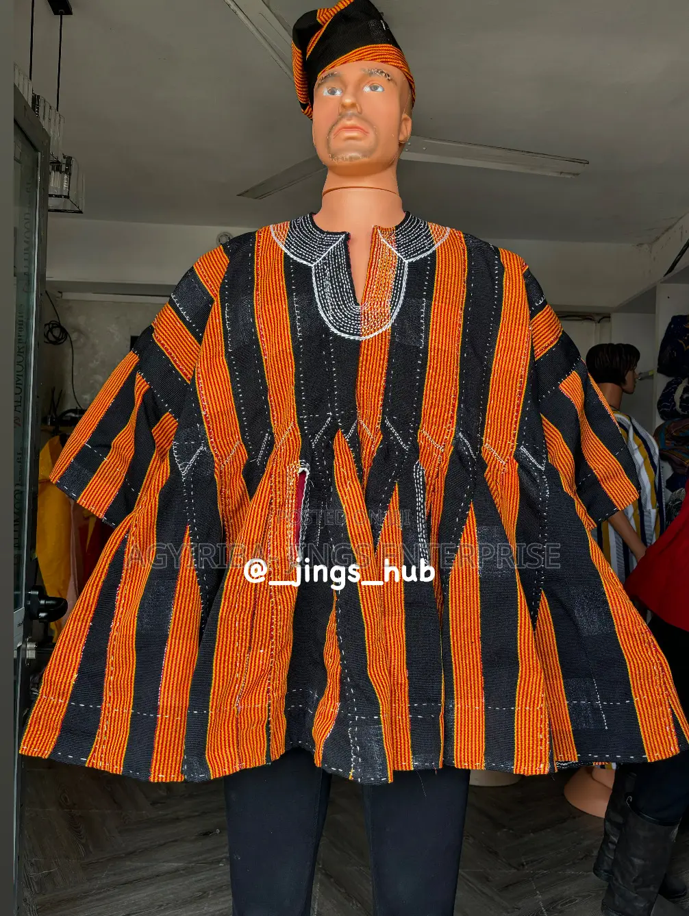 Orange and Black Smock