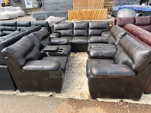 Royal Seven Seater Leather Set, With a Storage and Cup Holder