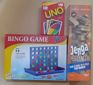 4 in a Row Bingo + Jenga + Uno